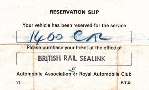 Ticket for the car ferry.